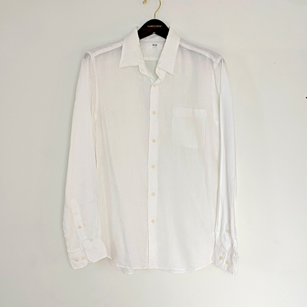 100% Linen long sleeve button down shirt